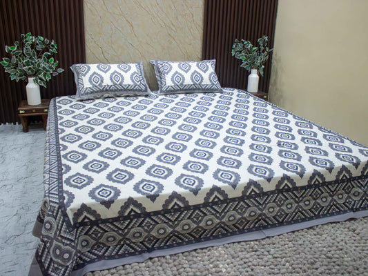 Geometric Diamond Print Bedsheet - The Comfy Dreams