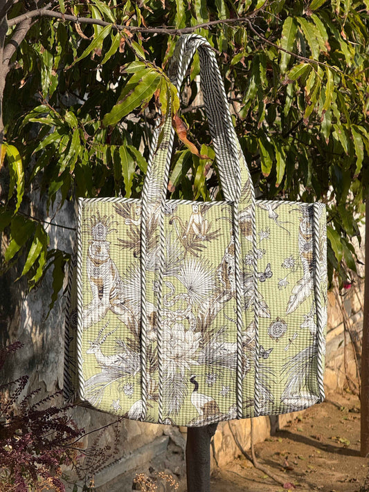 Handblock Printed Quilted Tote Bags - The Comfy Dreams