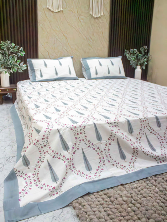 Mughal Jaal Premium Hand Block Bedsheet - The Comfy Dreams