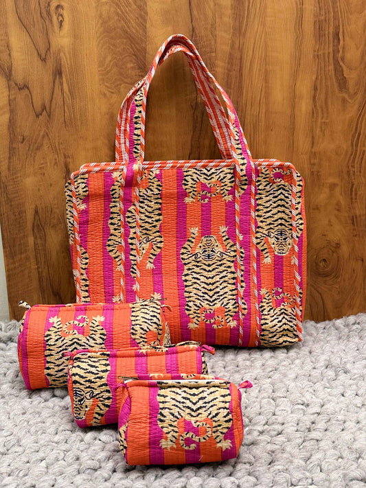 Tote Bag with set of 3 Pouches - The Comfy Dreams