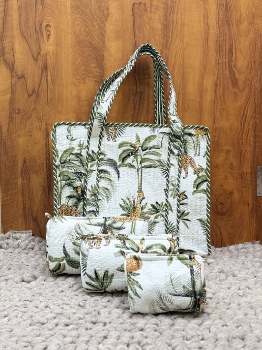 Tote Bag with set of 3 Pouches - The Comfy Dreams