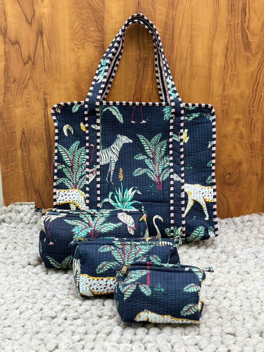 Tote Bag with set of 3 Pouches - The Comfy Dreams