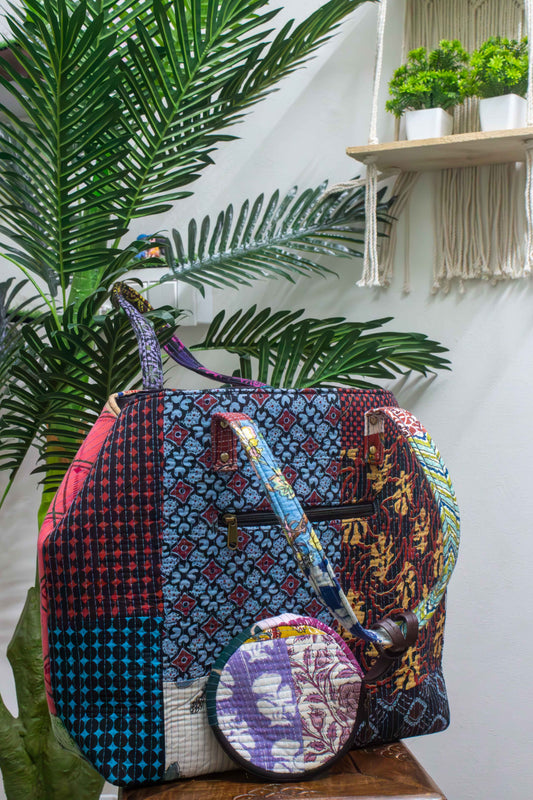Patchwork Quilted Tote Bag - The Comfy Dreams