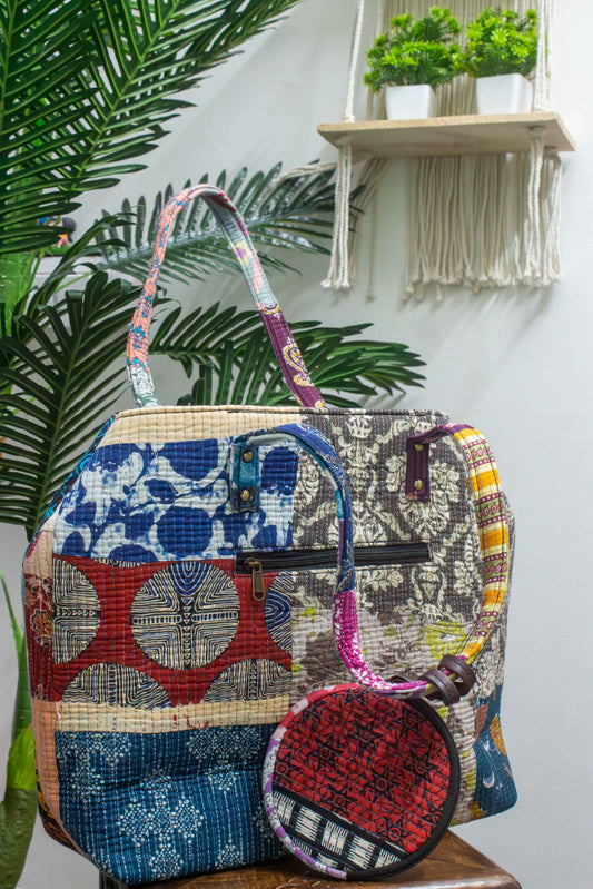 Patchwork Quilted Tote Bag - The Comfy Dreams