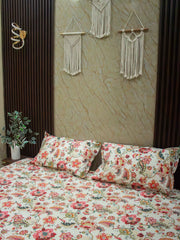 Red Lilly Print Bedsheet