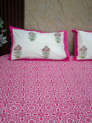 Gulaabi Buta Jaaldaar Bedsheet