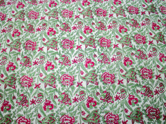 Pink Lilly Premium Hand Block Bedsheet 