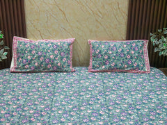 Bluebell Garden Hand Block Bedsheet