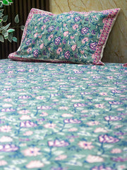 Bluebell Garden Hand Block Bedsheet