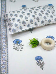 Poppy Blue Premium Bedsheet