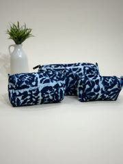 Hand Block Quilted  Pouches- Set of Three - The Comfy Dreams