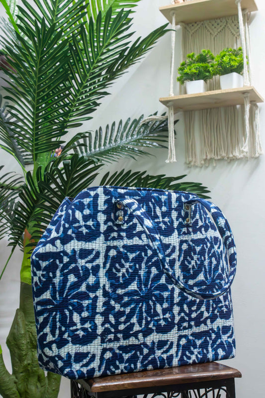 Handblock Printed Quilted Tote Bag