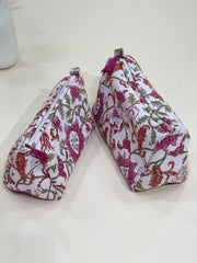 Hand Block Quilted  Pouches- Set of Three - The Comfy Dreams