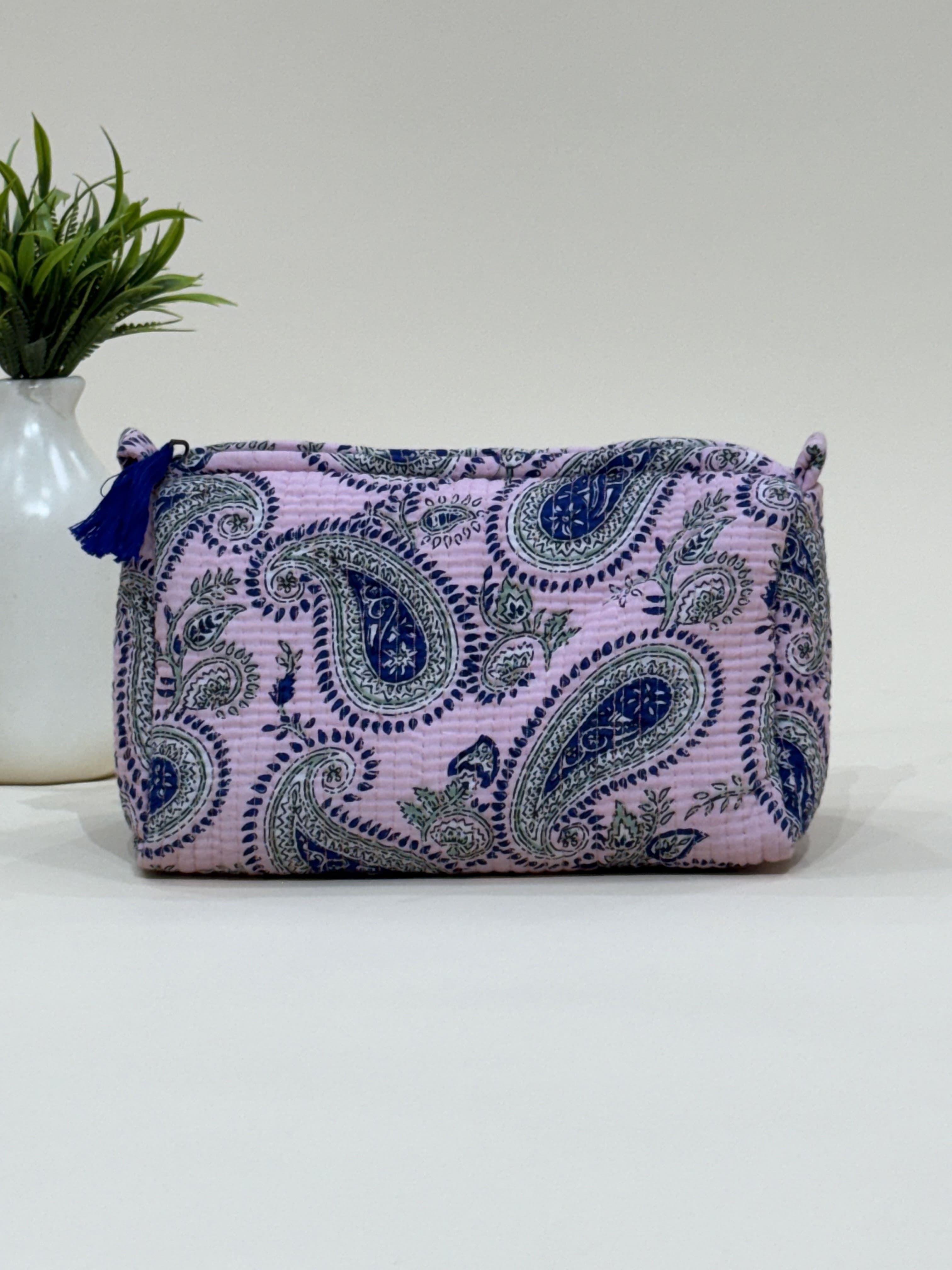 Hand Block Quilted  Pouches- Set of Three - The Comfy Dreams