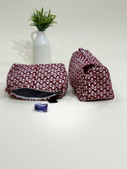 Hand Block Quilted  Pouches- Set of Three - The Comfy Dreams