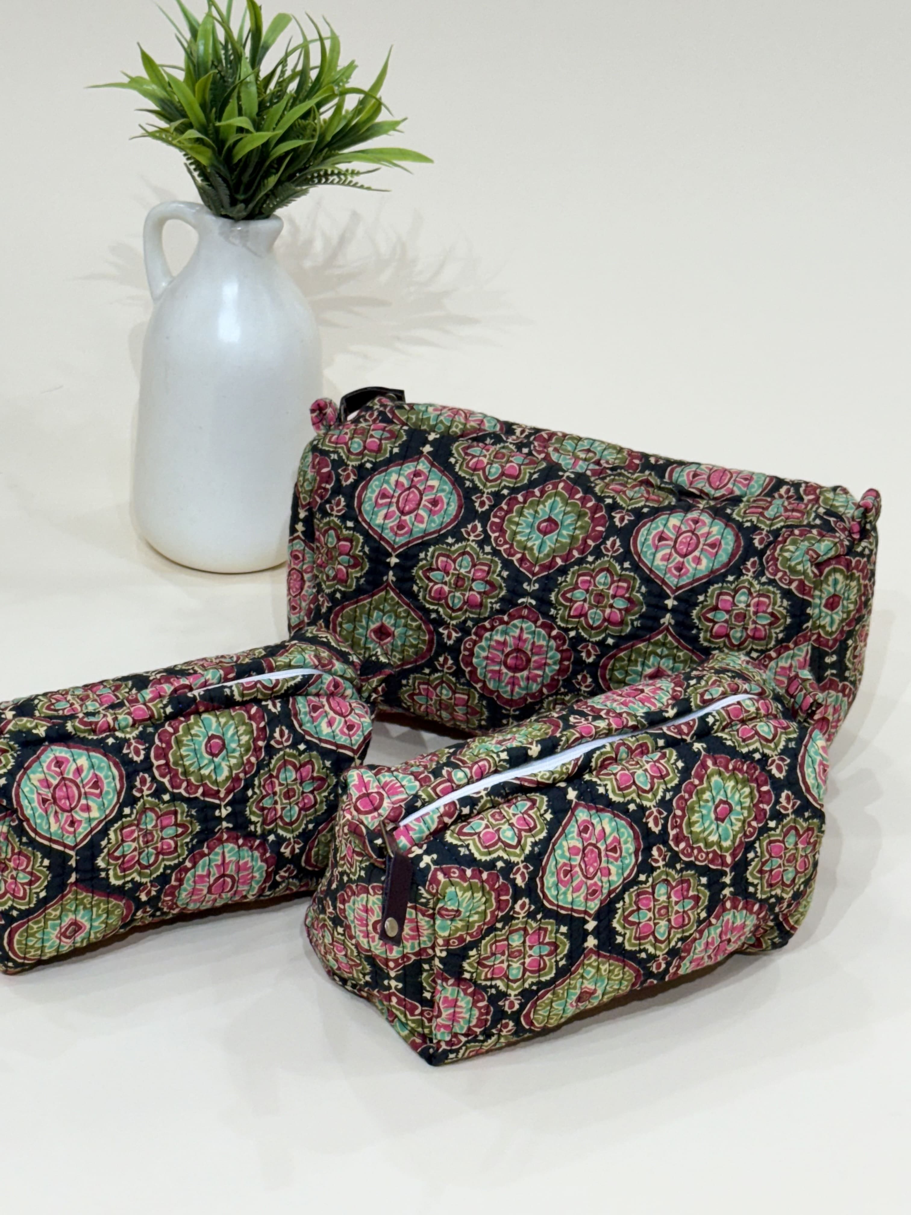 Quilted  Pouches- Set of Three - The Comfy Dreams