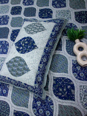 Blue & Grey Ikkat Bedsheet