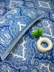 Pine Blue Handblock Printed Bedsheet